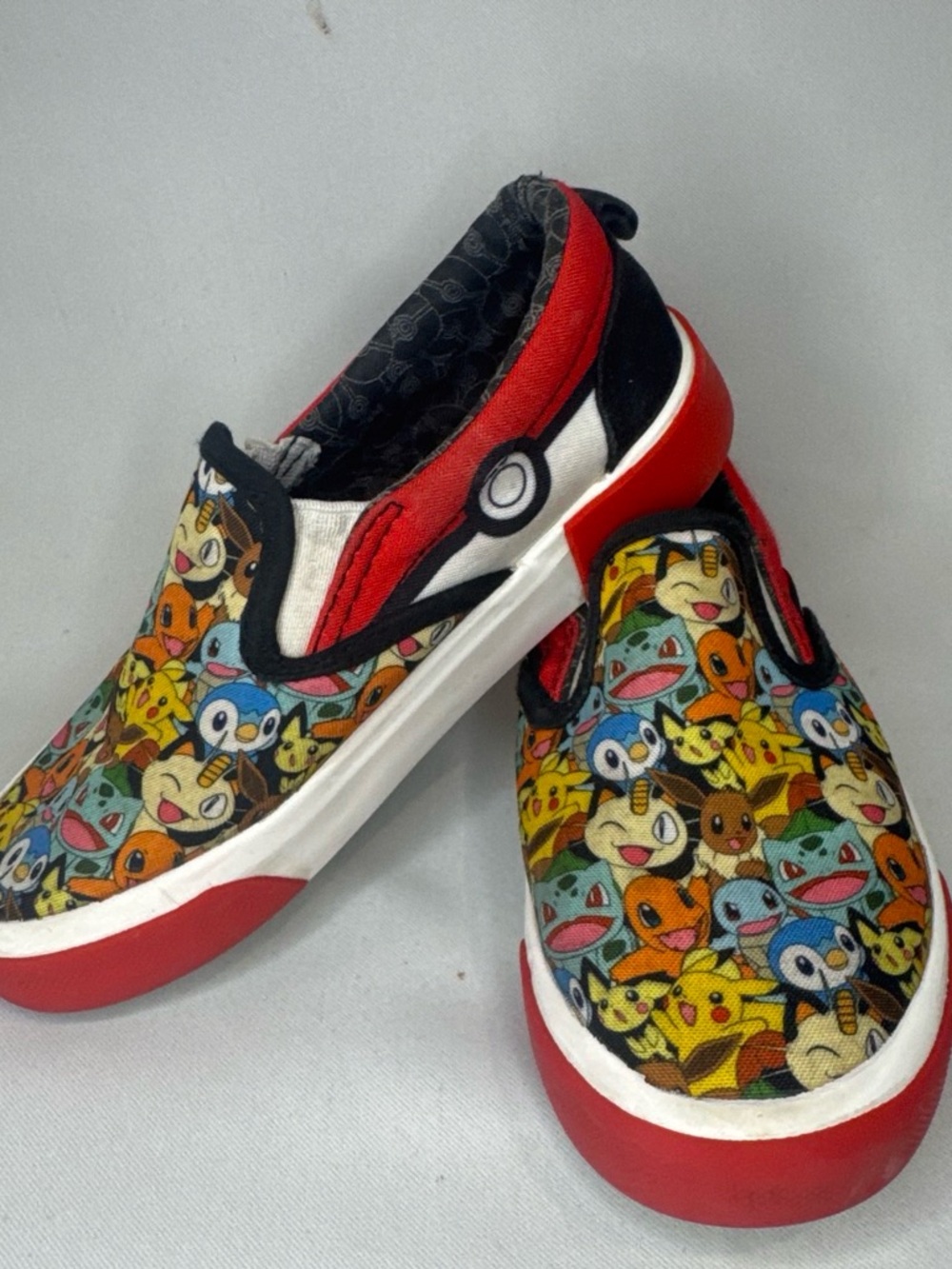 Pokemon Slip-On Kids Sneakers in Red, Black, White